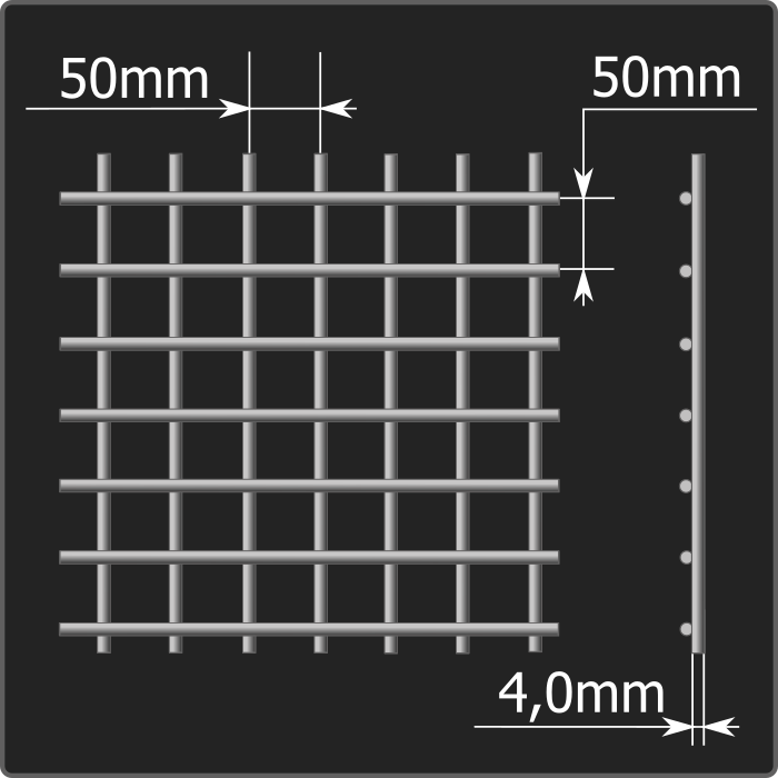 Сетка кладочная 50*50*4,0 (1,0*2,0)